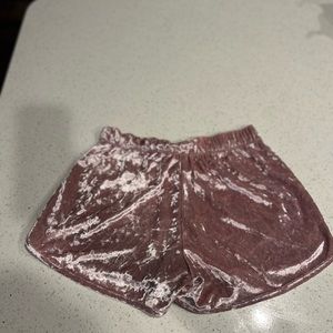 Baby Pink Velvet/Velour Pajama Shorts